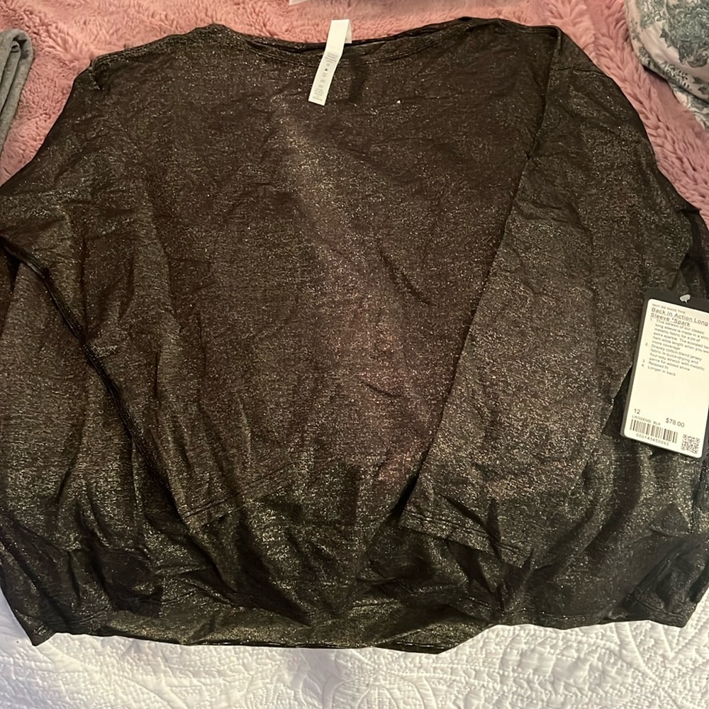 Lululemon - size 12 - black/gold sparkle long sleeve